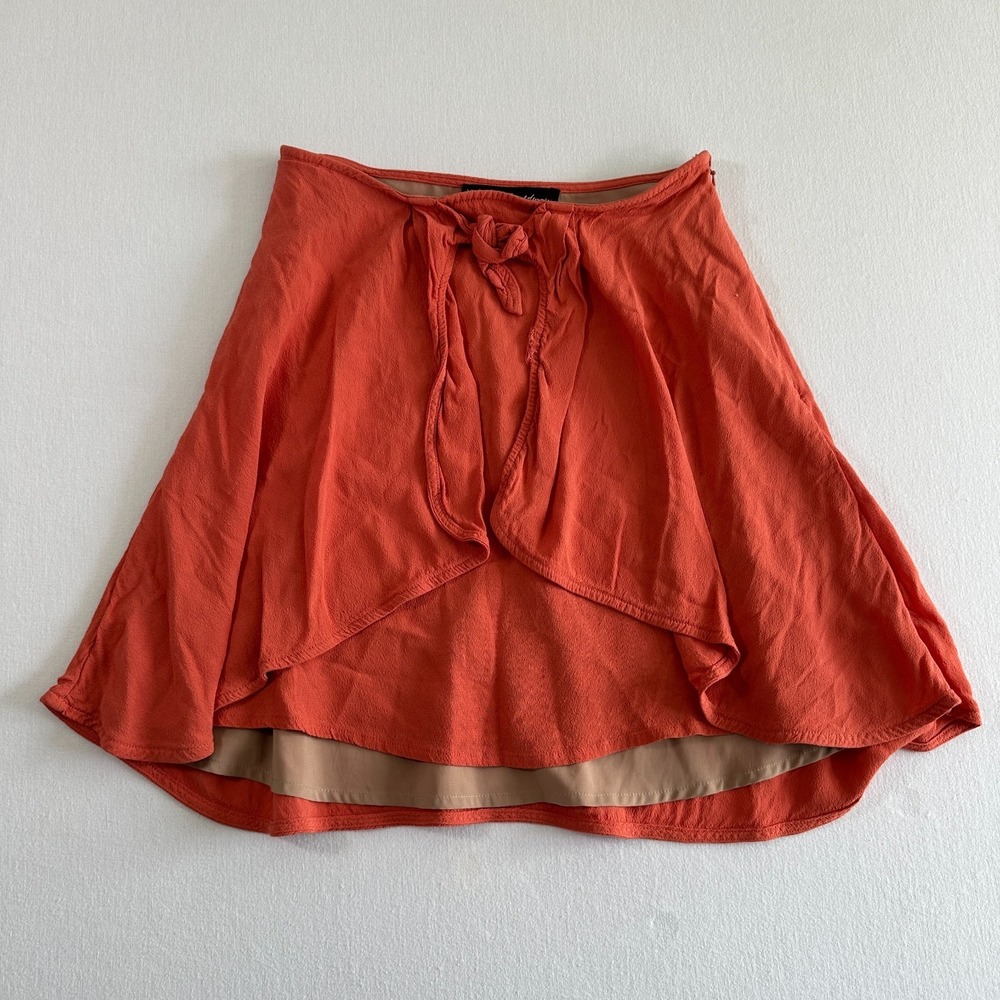 For Love Lemons Sweet Jane Wrap Skirt S Terracotta Front Tie High Waist Flowy